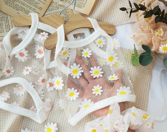 Daisy Chiffon Crop Top, XS-2XL, Dog-Shirts Dog Top, Dog Clothing, Dog Fashion, Dog Apparel