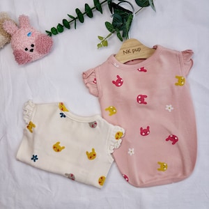 S-3XL, Ruffle Rabbit T-Shirt, Pet Clothing, Dog-Tee, Dog check-shirt, Dog Top, Dog Clothing, Dog Fashion, Dog Apparel, Dog Long sleeves