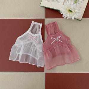 Sheer Ribbon Layered Dress, S-XL, Small Dog Clothes, Dog Dress, Dog Wedding, Dog Apparel, Pet Clothing, NKPUP