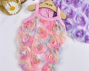 S-3XL, Rose Mesh Top, Dog-Shirts Dog Top, Small Dog Clothes, Dog Fashion, Dog Apparel, NKpup