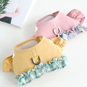 Frilled Harness, S-XL, 2 Colors, Step in Harness, Adjustable Dog Harness, Small Dog Harness, Harness Dress Dog