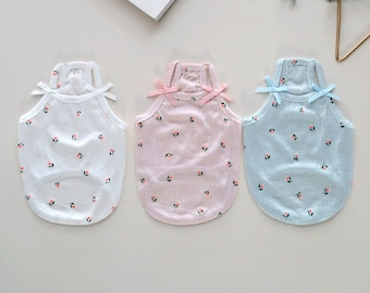 Cotton Eyelet Top, S-2XL, Small Dog Clothes, Dog Sleeveless Top, Dog Apparel, Pet Clothing