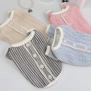 Gingham Cardigan, S-2XL, Pet Clothing, Dog-Vest, Dog Jacket, Dog Fashion, Dog Apparel, Pet Clothing