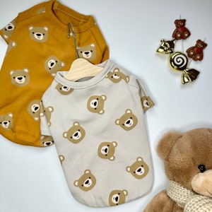 Teddy Bear Shirt, S-XL, Pet Clothing, Dog-Tee, Dog check-shirt, Dog Top, Dog Clothing, Dog Fashion, Dog Apparel, Dog Long sleeves
