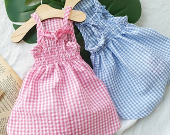Gingham Dress, S-2XL, Dog-dress, Dog Top, Dog Clothing, Dog Fashion, Dog Apparel