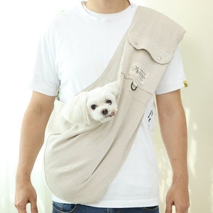 Cotton Pet Sling Carrier, 4 Colors, Two size up to 18lbs, Premium Cotton, Padded Shoulder, Safety Hook, Pocket, Pet Sling Tote, Pet Out Door