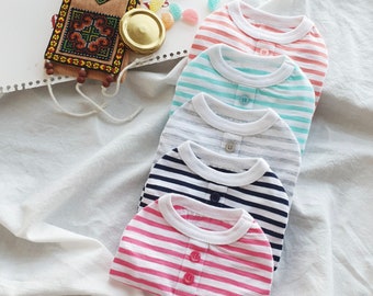 S-3XL, Cotton Stripe Sleeveless, Dog-Tee, Dog T-shirt, Dog Top, Dog Clothing, Dog Fashion, Dog Apparel, Undershirt for Dogs