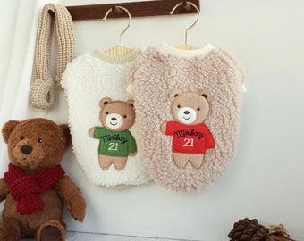 Sudadera de osito de peluche, tallas S-2XL, ropa para mascotas, camisetas para perros, tops para perros, ropa para perros, moda para perros, ropa para perros