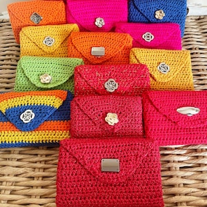 Small Coin Purse - Handknitted Wallet for Woman & Girls - Knitted Coin Purse - Handmade Coin Pouch Knitted Card Holder  Teacher Appreciation