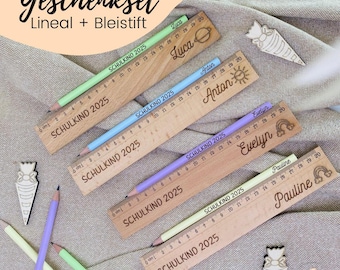 Regalo para empezar el colegio | Regla personalizada I Vuelta al cole I Cono escolar niño I Cono escolar niña I Regla de madera personalizada I Escolar