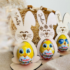 Ü-Egg bunny made of wood holder I Easter DIY gift I Easter gift I surprise egg I Easter gift personalized