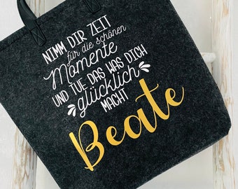 BOLSA DE FIELTRO | Shopper de fieltro︱decir+nombre︱shopper de fieltro de regalo︱personalizado, individual, bolso︱Navidad