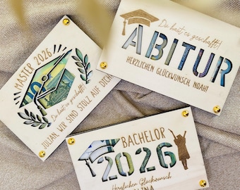 Regalo de dinero para graduación | Licenciatura | Maestría | Diploma de bachillerato | Cumplidor de deseos | Empaquetado de dinero