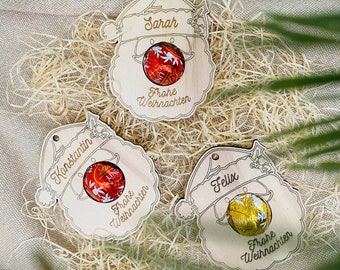 Regalo invitado de Navidad I Papá Noel personalizado I souvenir I idea de regalo I Bolas de Navidad personalizadas I pequeño regalo