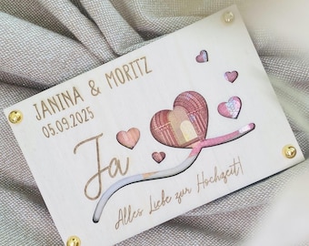 Regalo de boda personalizado I Regalo en efectivo I Tarjeta para boda o aniversario I Regalo en efectivo para novios I Tarjeta de madera