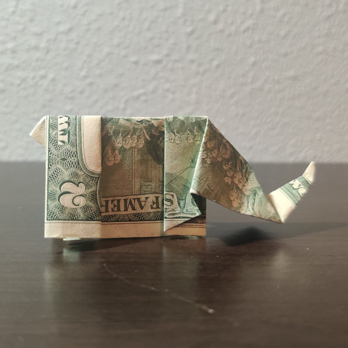 Origami Money Elephant Dollar Origami Elephant Hand Folded Etsy
