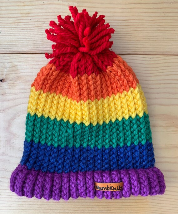 Unisex Adult Rainbow Beanie Cap Warm 