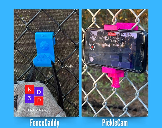 Pickleball Fence Hook/Camera Mount Combo - The Ultimate Gift for Pickleball Lovers. Free Personalization for that special touch!