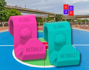 Attachable Netball Bag Hook Personalized for Hanging on Fence - FenceCaddy Makes a Great Gift for Netball Lovers. Stays on Your Bag.