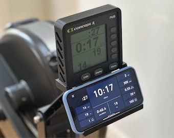 Phone holder for Concept2® Rower, Bike & SkiErg® with PM5 Monitors (Rowers with PM3 and PM4 monitors) With Easy Access to the phone buttons