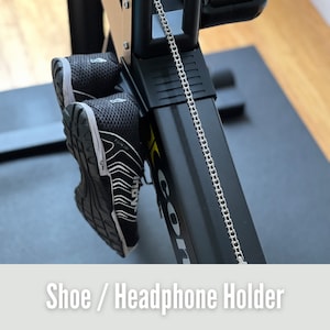 Black Headphone / Shoe / towel  holder compatible with Concept2® Rowers (3D printed) easily attachable - Available in five colors