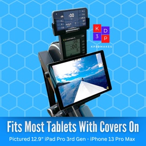 PM5 Compatible iPad/Tablet & Phone holder combination compatible with Concept2® RowErg®, and SkiErg® -  Fits any tablet (3D printed)