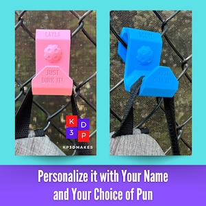 Pickleball Bag Hook Personalized for Hanging on Fence - FenceCaddy is very strong and durable. Makes a Great Gift for Pickleball Lovers.