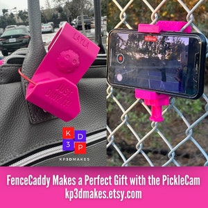 Pickleball Attachable Fence Hook/Camera Mount Combo - The Ultimate Gift for Pickleball Lovers. Free Personalization for that special touch!