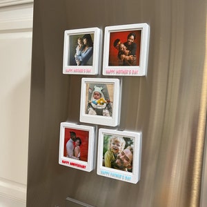 Personalizable Instax Square Picture Frame - protective acrylic, built-in stand, embedded magnets for fridge - Can Print Your Pictures