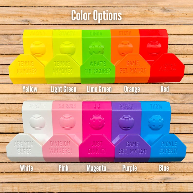 Pickleball-tashaak gepersonaliseerd om aan hek te hangen - FenceCaddy is zeer sterk en duurzaam. Een geweldig cadeau voor liefhebbers van Pickleball. afbeelding 3