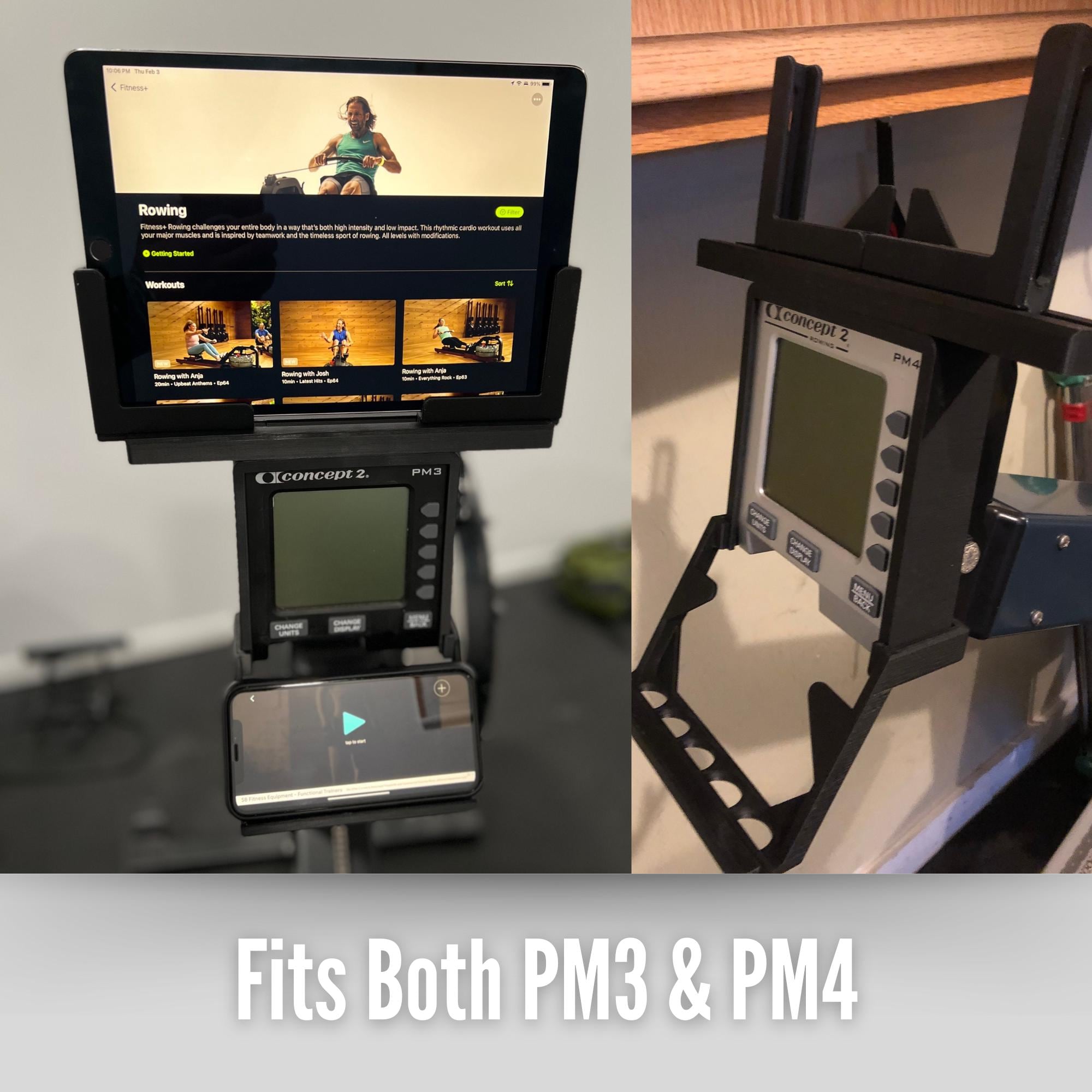 PM3/PM4 調整可能な iPad/タブレット & 電話ホルダーの組み合わせ 
