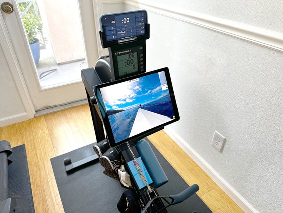 Concept2® Rower Compatible Adjustable iPad/Tablet & Phone Holder+Water Bottle (up to 40 oz bottle) and Towel Holder For PM5/PM4/PM3 monitors