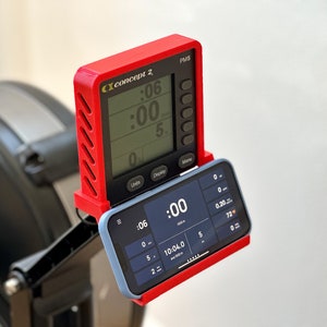 Phone holder for Concept2® Rower, Bike & SkiErg® with PM5 Monitors (Rowers with PM3 and PM4 monitors) With Easy Access to the phone buttons