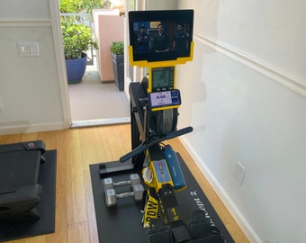 Yellow Combo Set PM5 Adjustable iPad/Tablet & Phone holder + Water bottle and Towel Holder compatible with Concept2® rowers (3D printed)