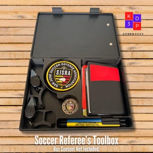 Caja de herramientas para árbitros de fútbol: organizador de portapapeles personalizado para que los árbitros de fútbol guarden tarjetas, monedas, silbato, bolígrafos e insignias. ¡Un gran regalo!