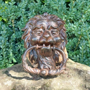 Steel door knocker / LION head / Weight 1.2 kg, Height 18 cm / Vintage decoration / Door knocker, Door knocker / Door accessory