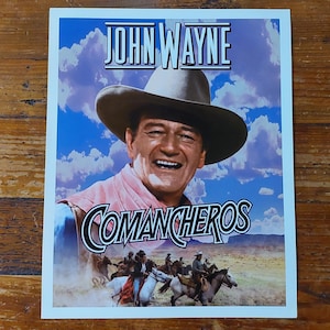 Affiche COMANCHEROS / John Wayne / Affiche de cinéma Western / Dimension 24x30 cm / Papier glacé / Authentique / Décoration murale