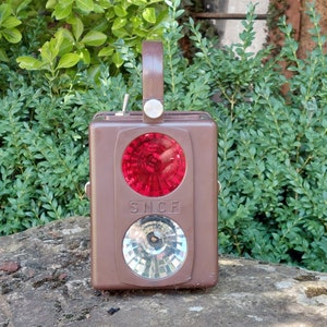 Old SNCF Bakelite lamp / Visitor lantern / Retro-transport decoration / Industrial style / Collector&#39;s item and decoration