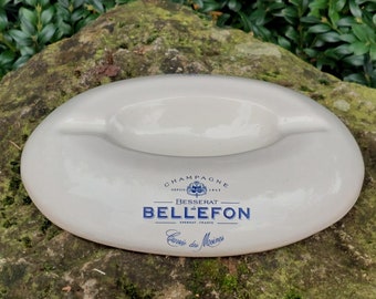 BELLEFON ceramic ashtray / Ceramic ashtray / Advertising object, bar, bistro, café decoration / Champagne, Cuvée des Moines
