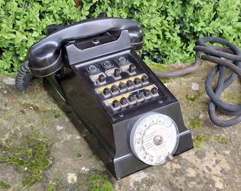 Old standard telephone / ERICSSON brand / Bakelite rotary dial telephone / Origin France / 1950s-1960s / Vintage decoration