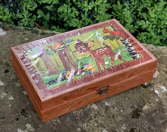Old puzzle of 15 cubes / Bambi, Aristocats, Robin Hood / Walt Disney Production / Old and authentic toy / Childhood memory