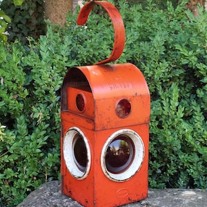 Old railway signal lantern / Oil lamp / Antique Lamp Railway / In its original condition / Collection & Decoration!