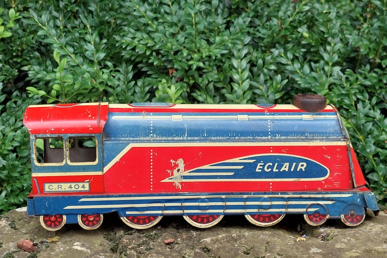 Locomotive Sncf En Tôle Modèle Éclair C.r.400 Années 1950