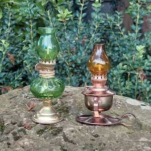 Old mini kerosene lamps / ESSO brand (gas station gifts) / Collection, Vintage decoration / 70s / Origin France