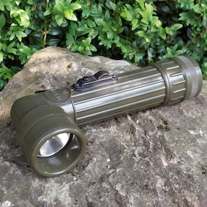 Antique Military Flashlight TL-122D / WW2 Lamp / Functional Torch / Vintage Collection & Decoration / Souvenir, Militaria