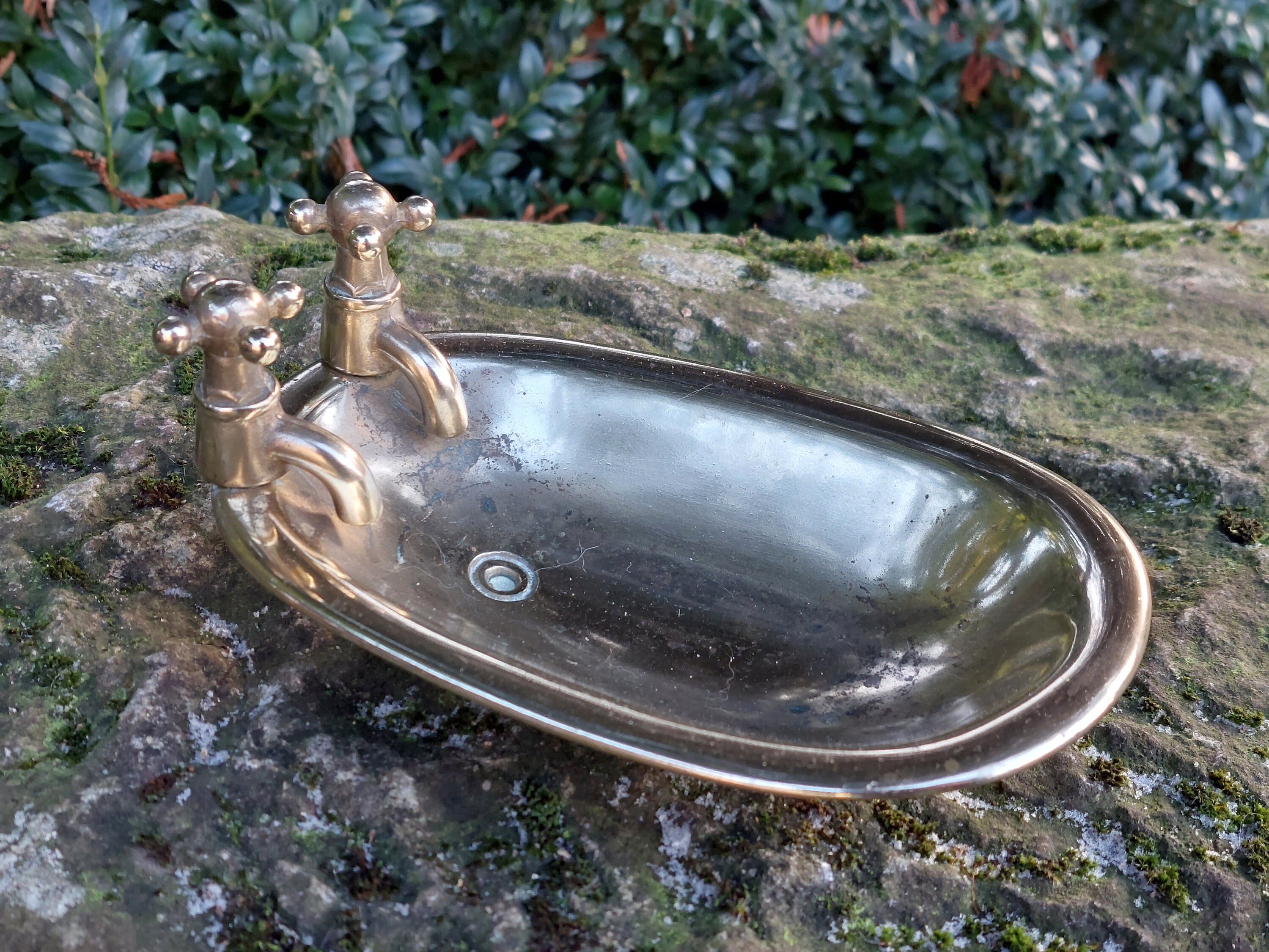 Ancien porte-savon de baignoire,Art Déco Année 30/40 Laiton