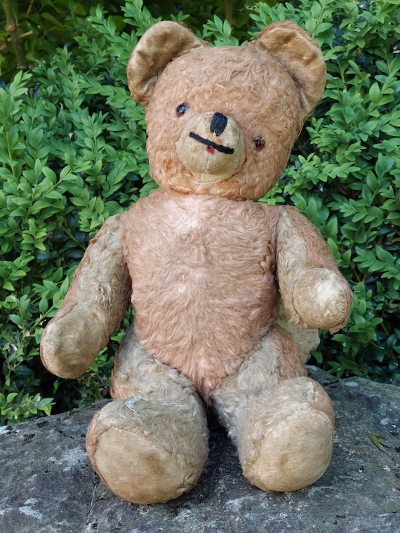 Osito de peluche francés antiguo Altura 34 cm Materiales