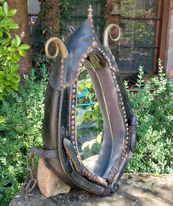 Ensemble Coiffe Et Collier Poitrine En Cuir Avec Franges Et Conchos - Style Western Pour Cheval - Marque MOUSM - Neuf