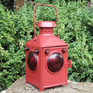 Antique Railway Signal Lantern / Oil Lamp / Antique Lamp Railway / Partially Restored / Collection & Decoration!