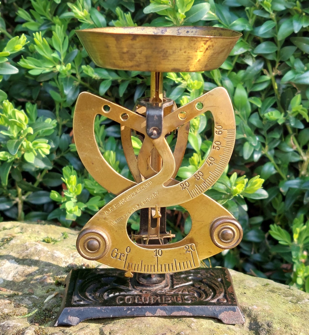 Scale Letter R Antique Letter Scale / Original COLUMBUS Bilateral / 2 Reading Scales ...